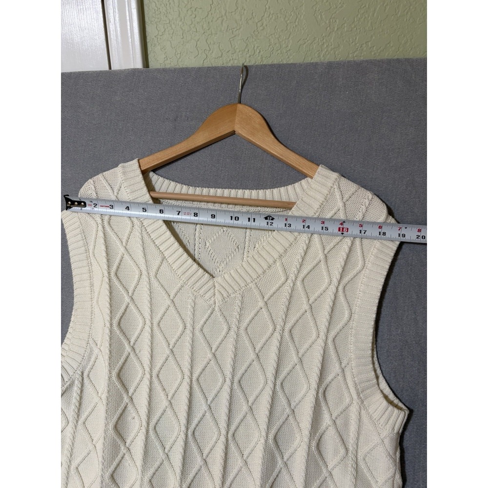 By Together Womens Cream V-Neck Knitted Sweater Vest Size Large - Picture 5 of 5